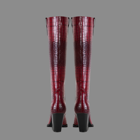 Bottes Hautes Pointues Effet Croco