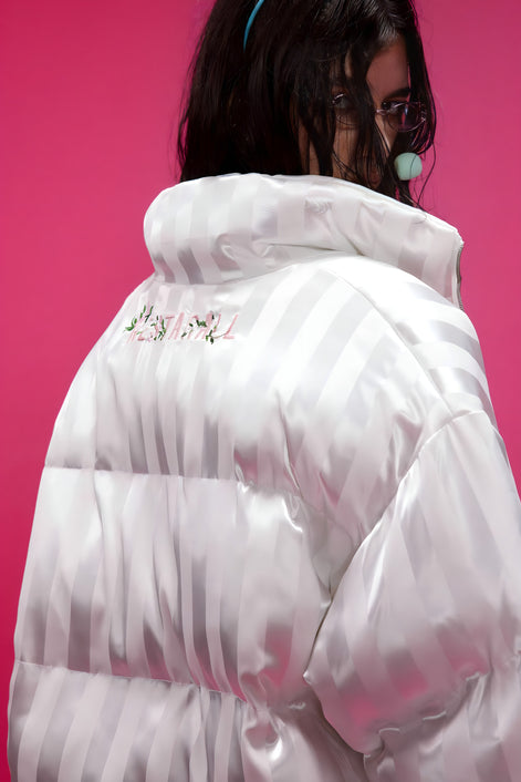 Veste Bomber Satinée Brodée