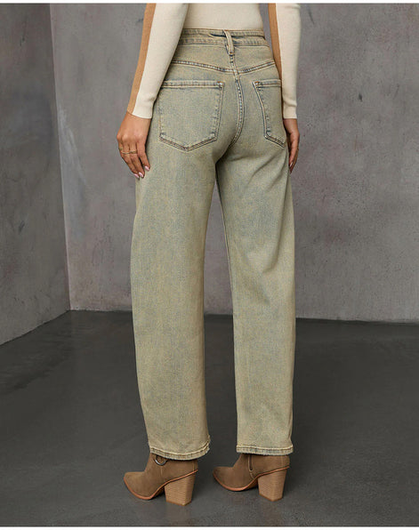 Jean Droit Taille Haute