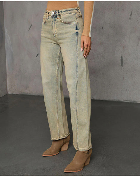 Jean Droit Taille Haute