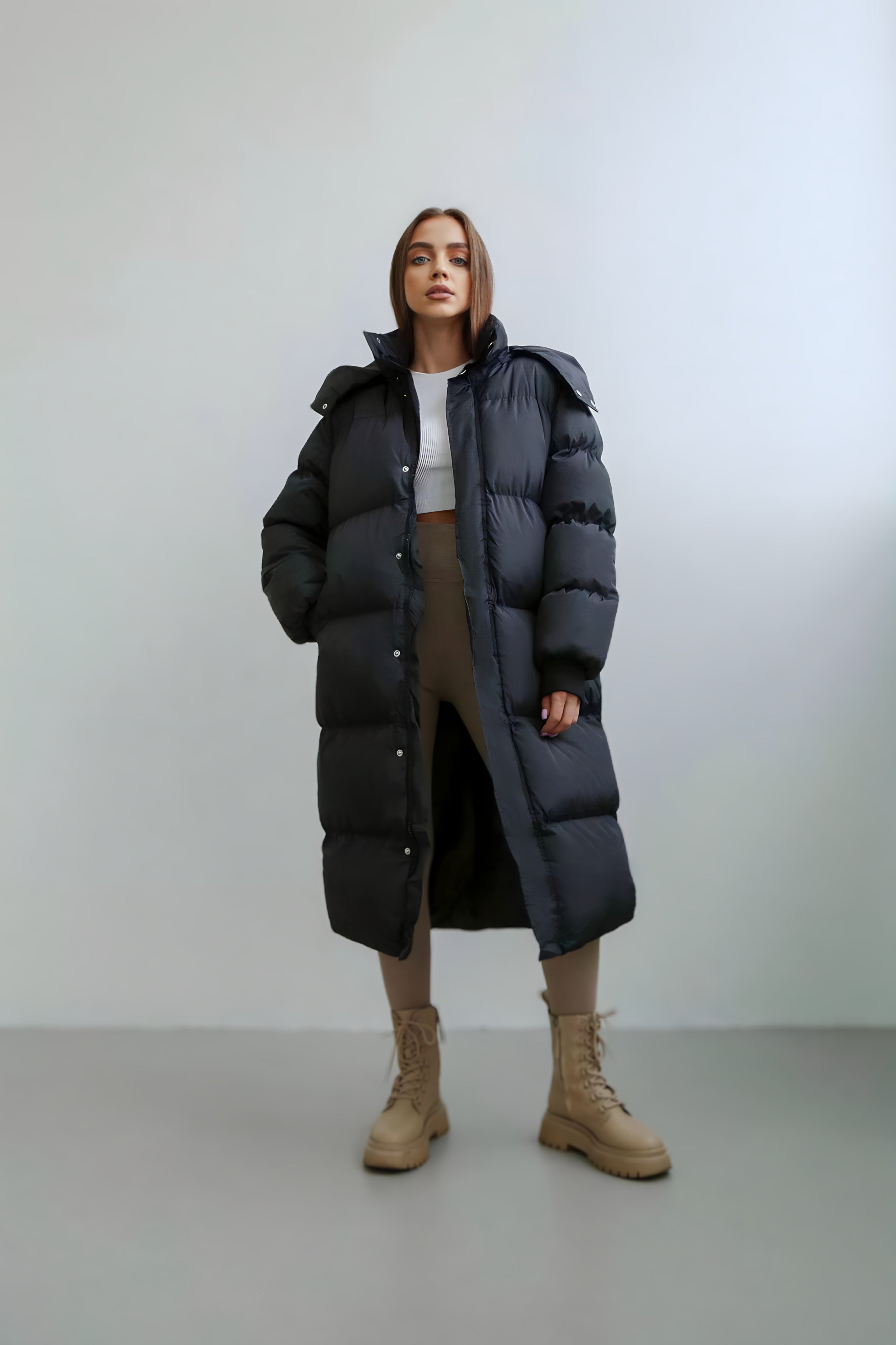 Manteau Long Oversize Matelassé