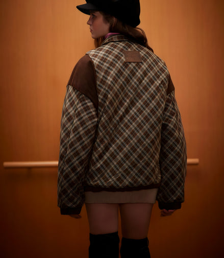 Veste Oversize Carreaux & Velours