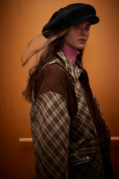 Veste Oversize Carreaux & Velours