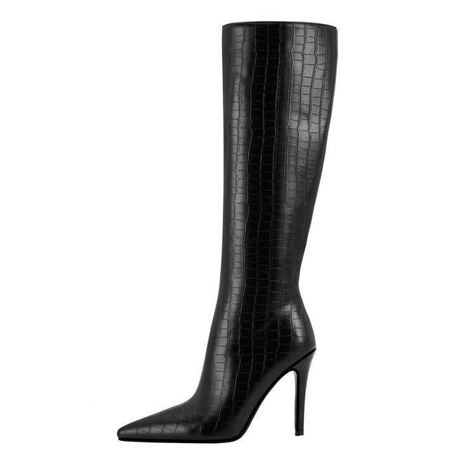 Cuissardes Noires Effet Croco