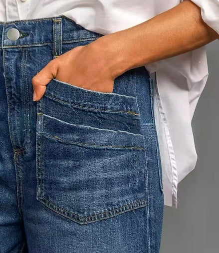 Jean Large à Poches Avant