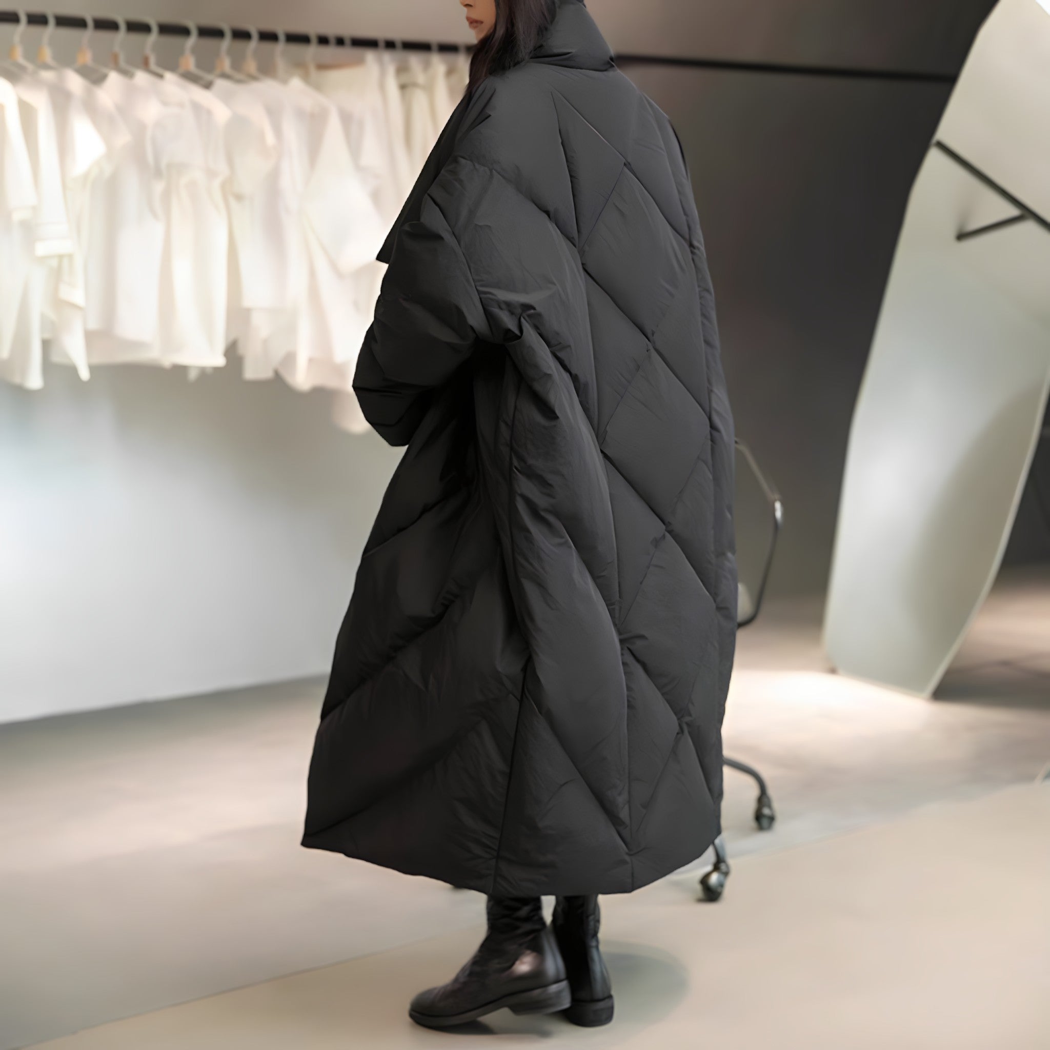 Manteau Long Oversize Matelassé