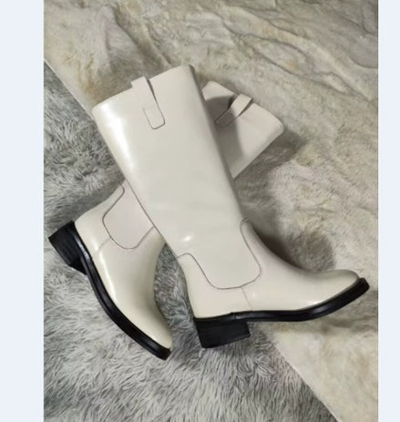 Bottes Hautes Plates Microfibre