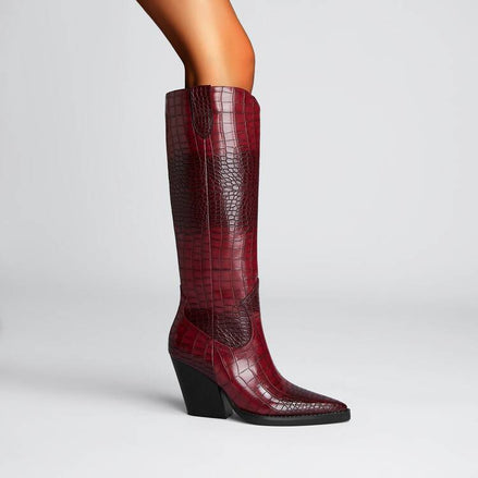 Bottes Hautes Pointues Effet Croco