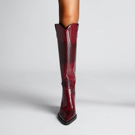 Bottes Hautes Pointues Effet Croco
