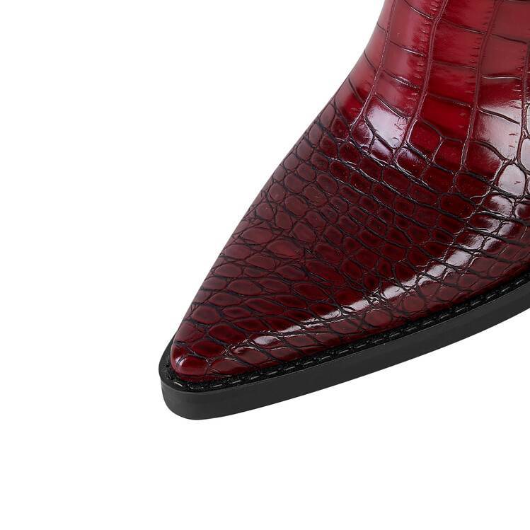 Bottes Hautes Pointues Effet Croco