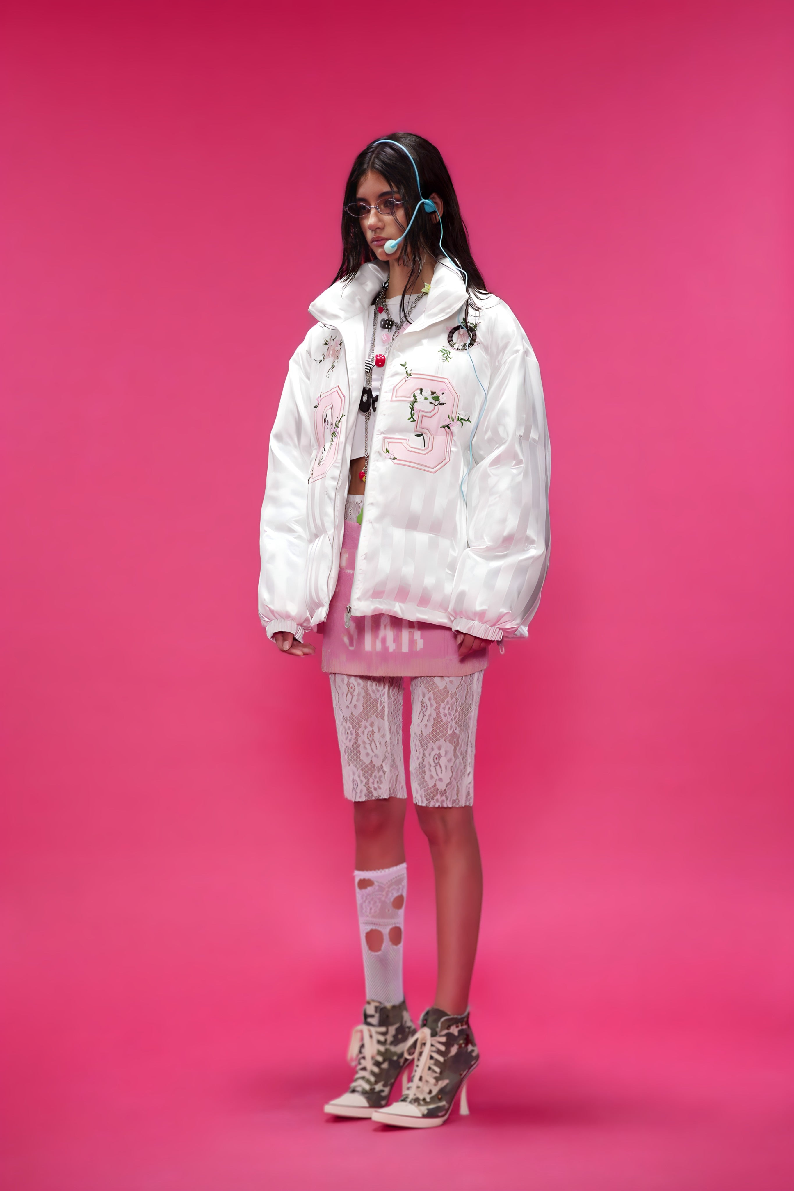 Veste Bomber Satinée Brodée