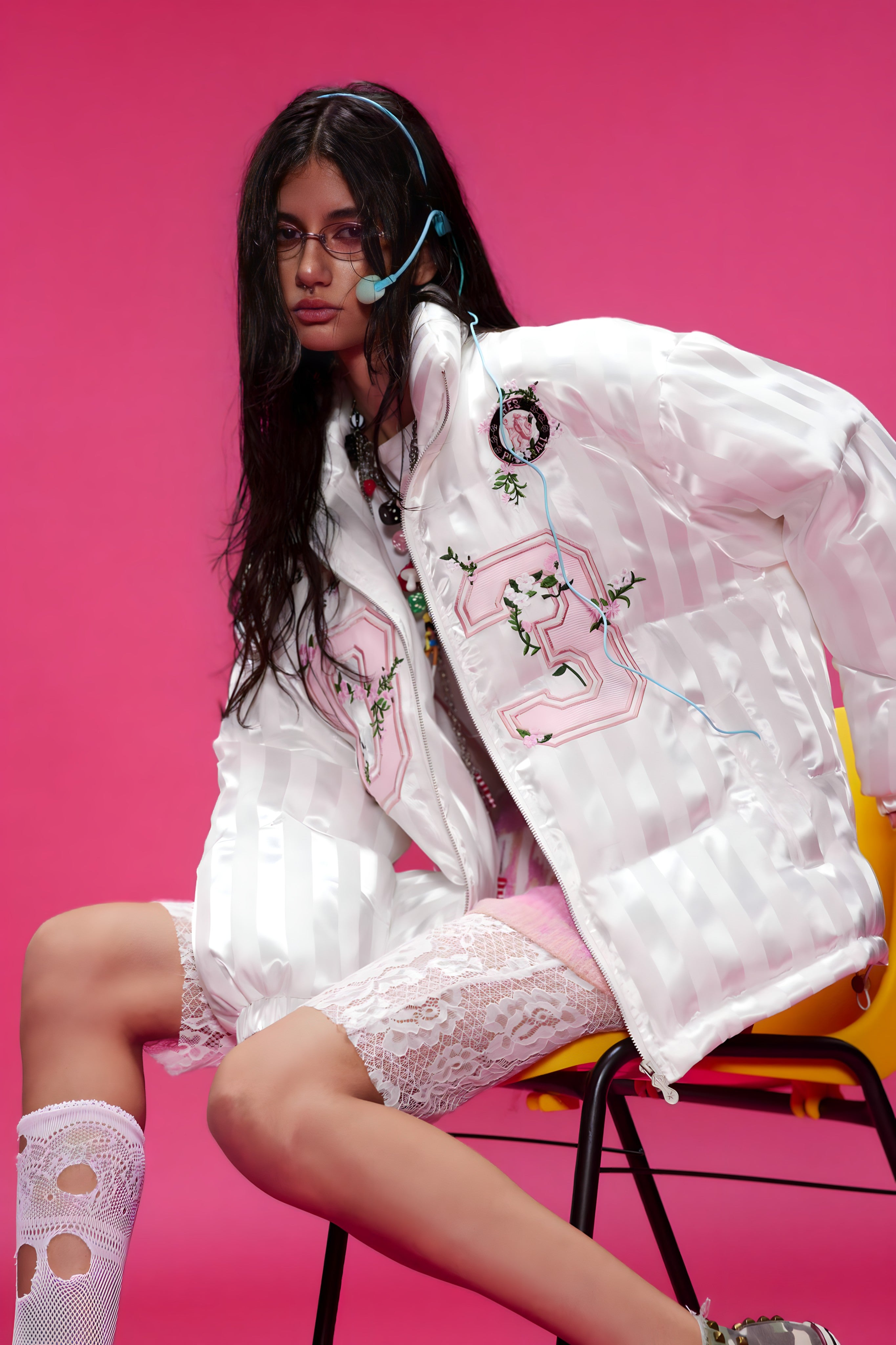 Veste Bomber Satinée Brodée