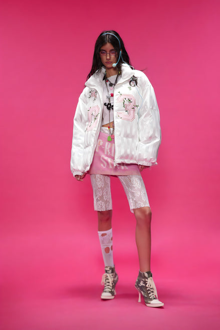 Veste Bomber Satinée Brodée