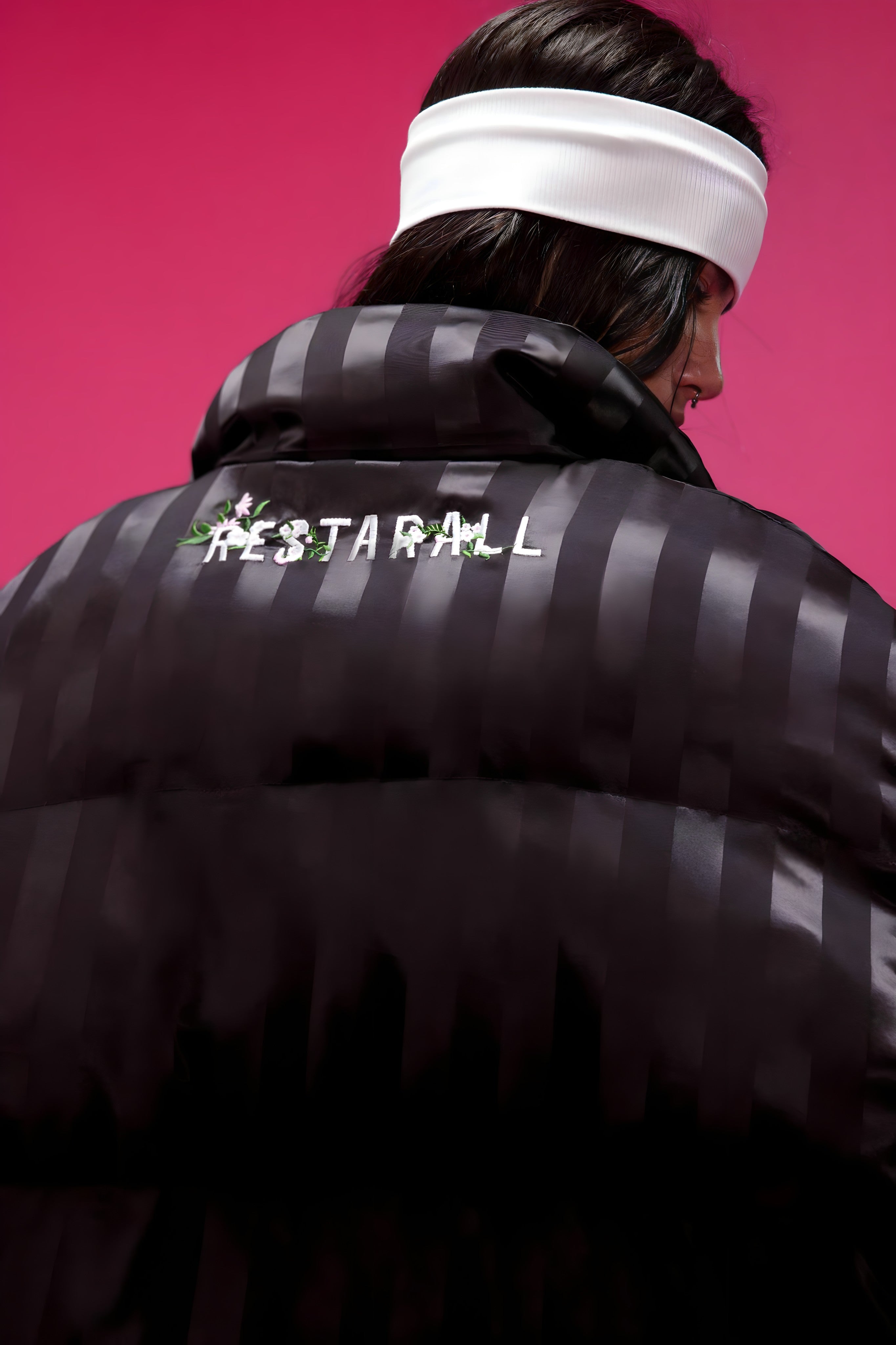 Veste Bomber Satinée Brodée