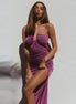 Robe Sexy Slim Fendue à Épaules Dénudées