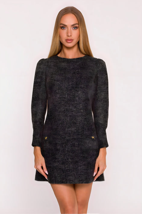 Robe en tweed à motif chiné