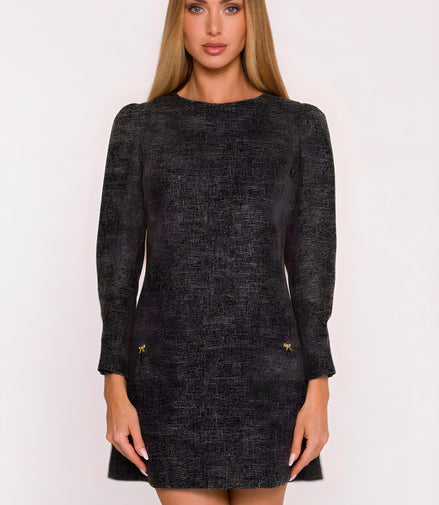 Robe en tweed à motif chiné