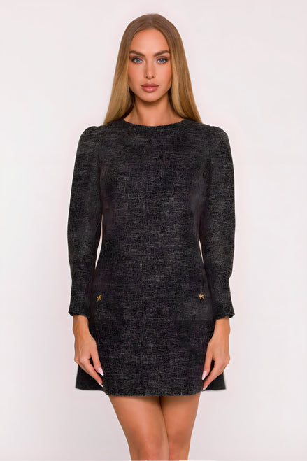 Robe en tweed à motif chiné