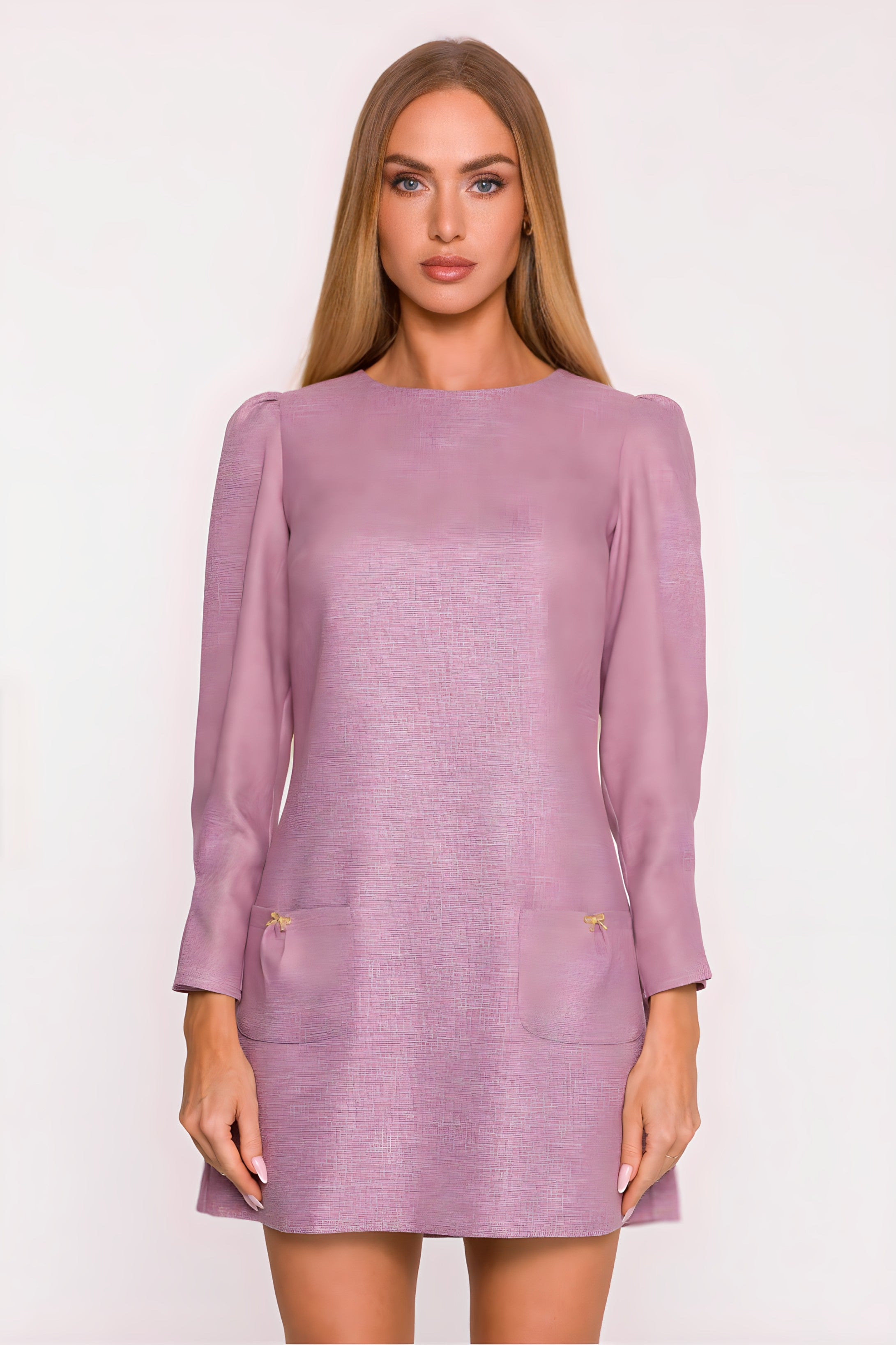 Robe en tweed à motif chiné