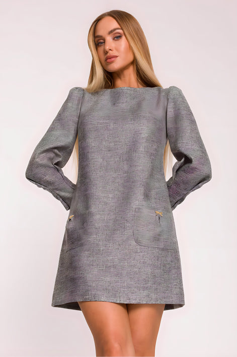 Robe en tweed à motif chiné