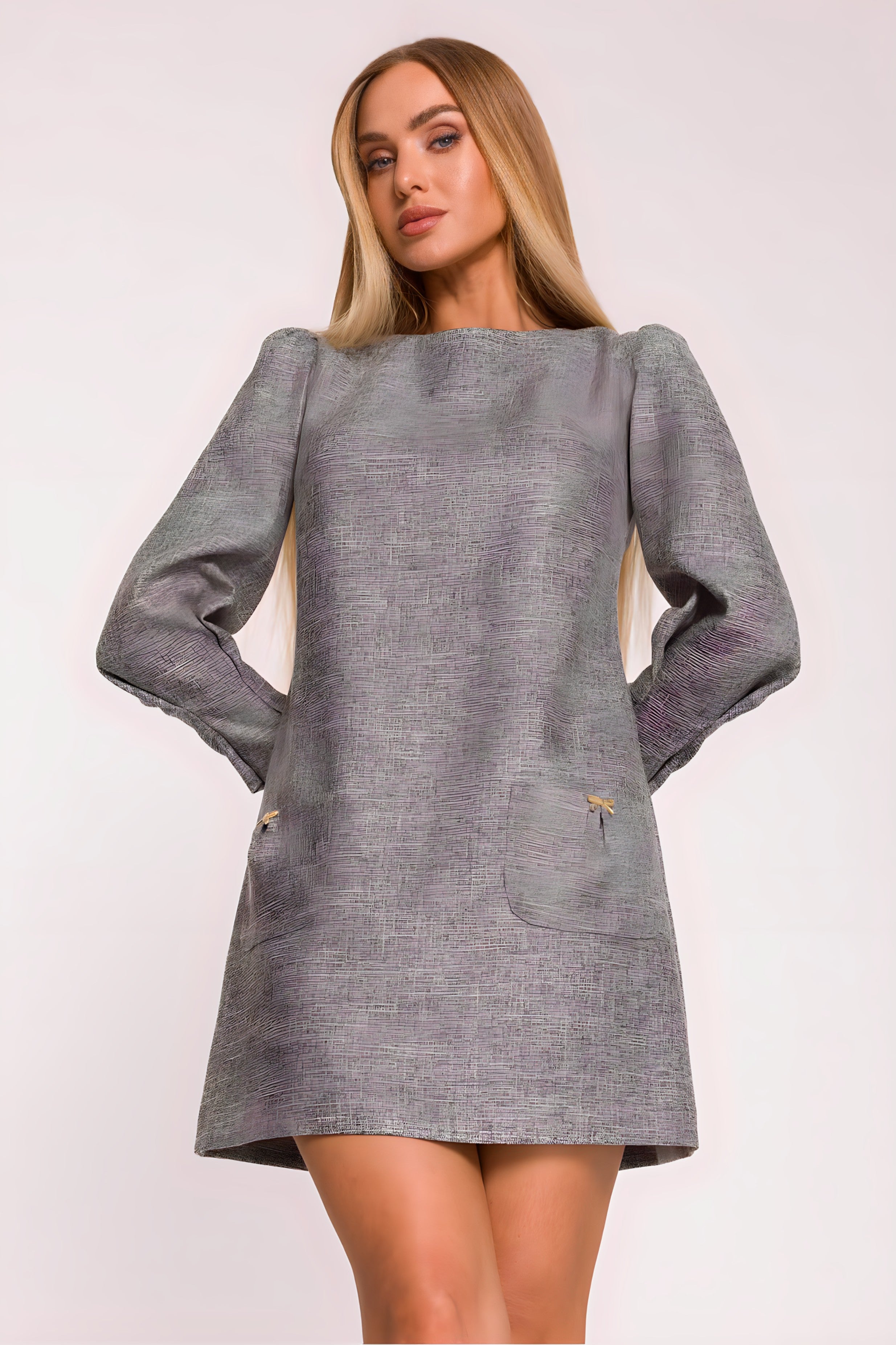 Robe en tweed à motif chiné